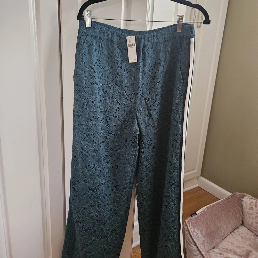 Maeve Dark Green Lace Track Pants - Picture 5 of 6
